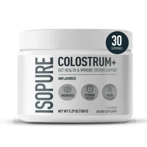 Isopure Colostrum + Gut Health & Immune System Support, Unflavored, 30 servings