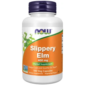NOW Supplements, Slippery Elm (Ulmus rubra) 400 mg, Herbal Supplement, 100 Veg Capsules