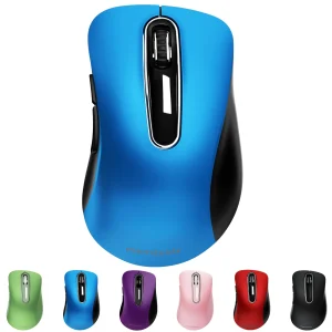 Wireless Mouse, 2.4GHz with USB Receiver, 1200 DPI Optical Tracking, 5 Buttons,Ambidextrous PC/Mac/Laptop -Blue