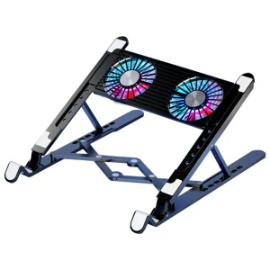 Zeiwohndc Laptop Cooling Pad LED Lights Laptop Coolers Fan for Laptop LED Fan Folding