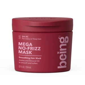 being MEGA NO-FRIZZ Moisturizing Hair Mask,Hydrates Curly & Coily Hair,Cocoa Oat Extract 12 fl oz